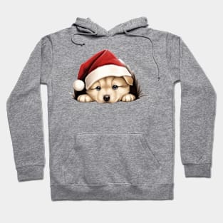 Christmas Peeking Puppy Hoodie